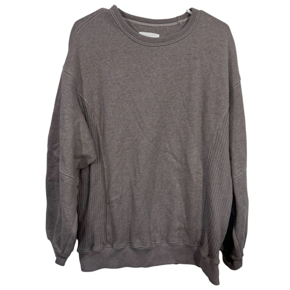 Aerie Grey Drop Shoulder Worn-in Oversized Crewneck Sweatshirt